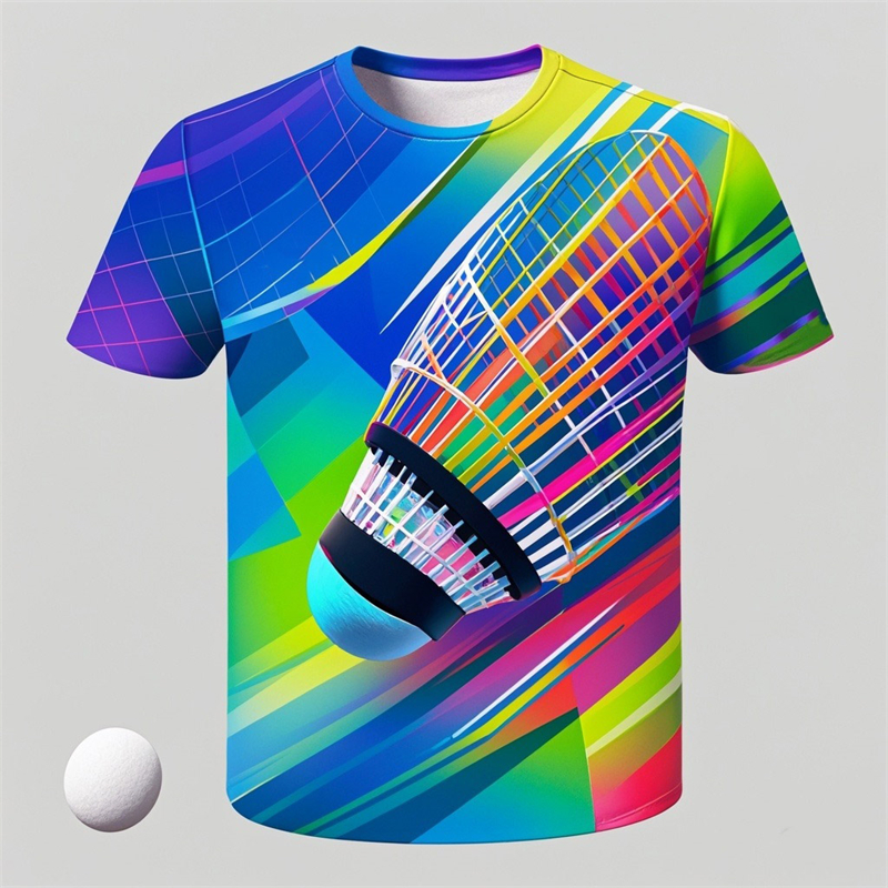 Badminton Kids - New Badminton 3D Print T-Shirts Shuttlecock