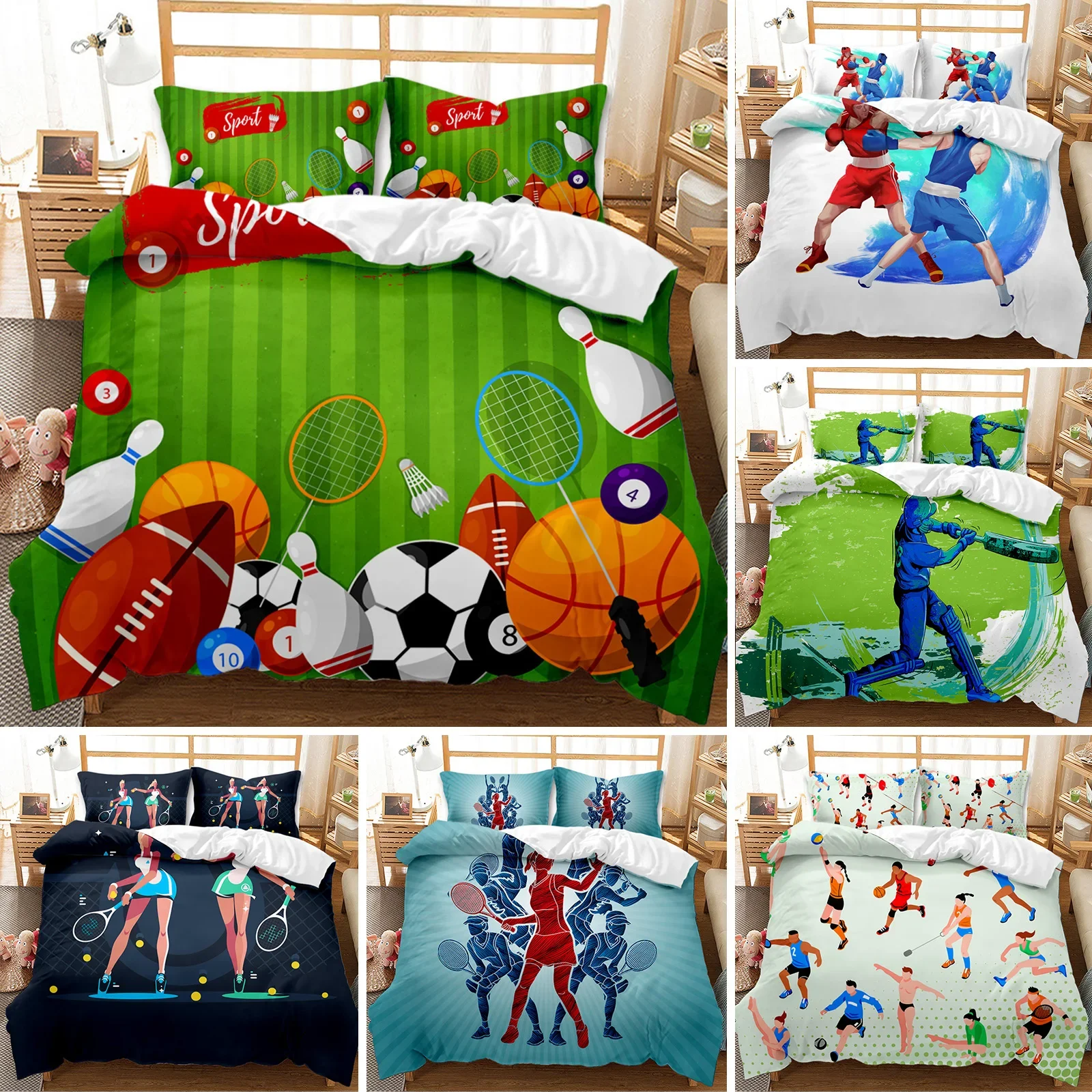 Badminton Queen - Sports Duvet Cover Set Taekwondo Ski
