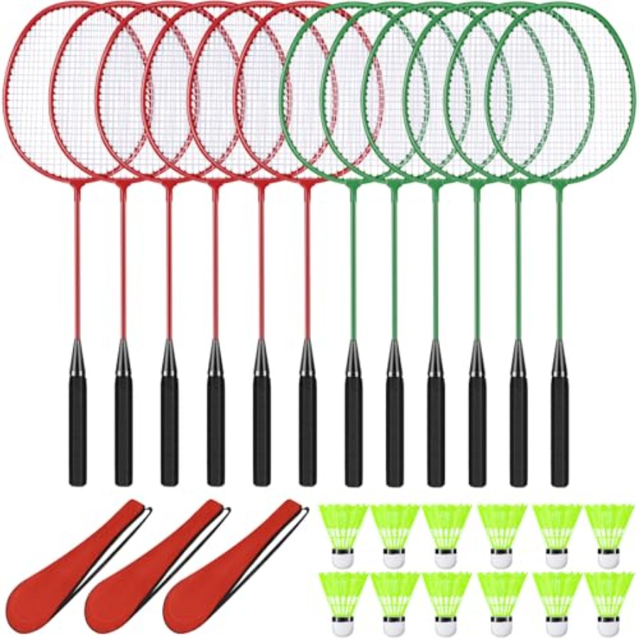 12 Pack Badminton Rackets Set  - مراجعة Nylon Shuttlecock 12 وسعره