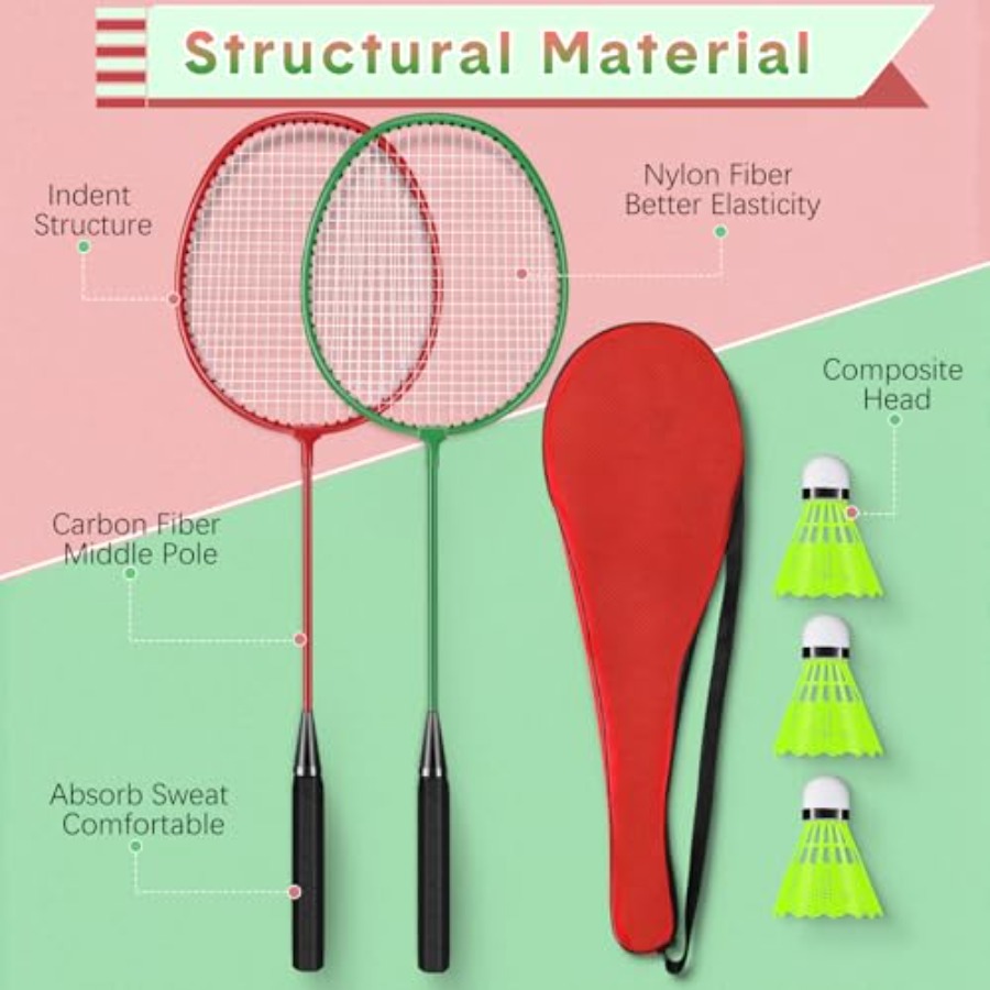 12 Pack Badminton Rackets Set  - مراجعة Nylon Shuttlecock 12 وسعره
