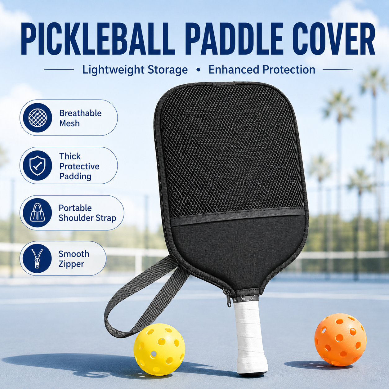 Pickleball Racket Cover with M - مراجعة Racket Cover Bag وسعره