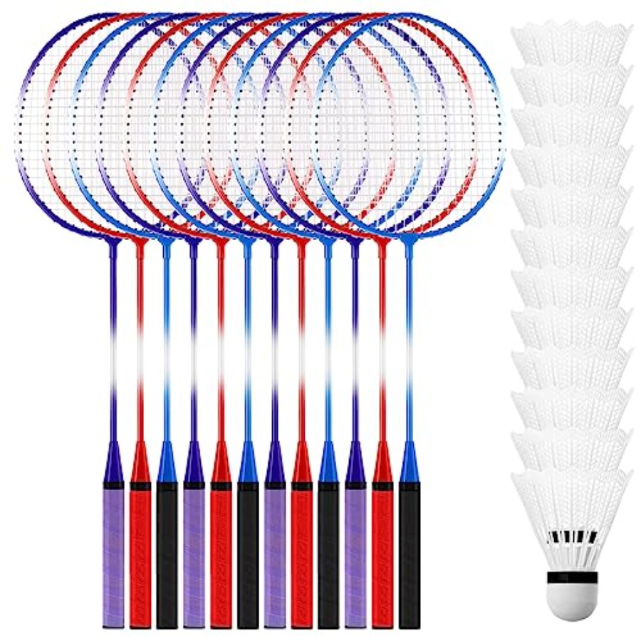 12 Pcs Badminton Rackets Set f - مراجعة Nylon Shuttlecock 12 وسعره